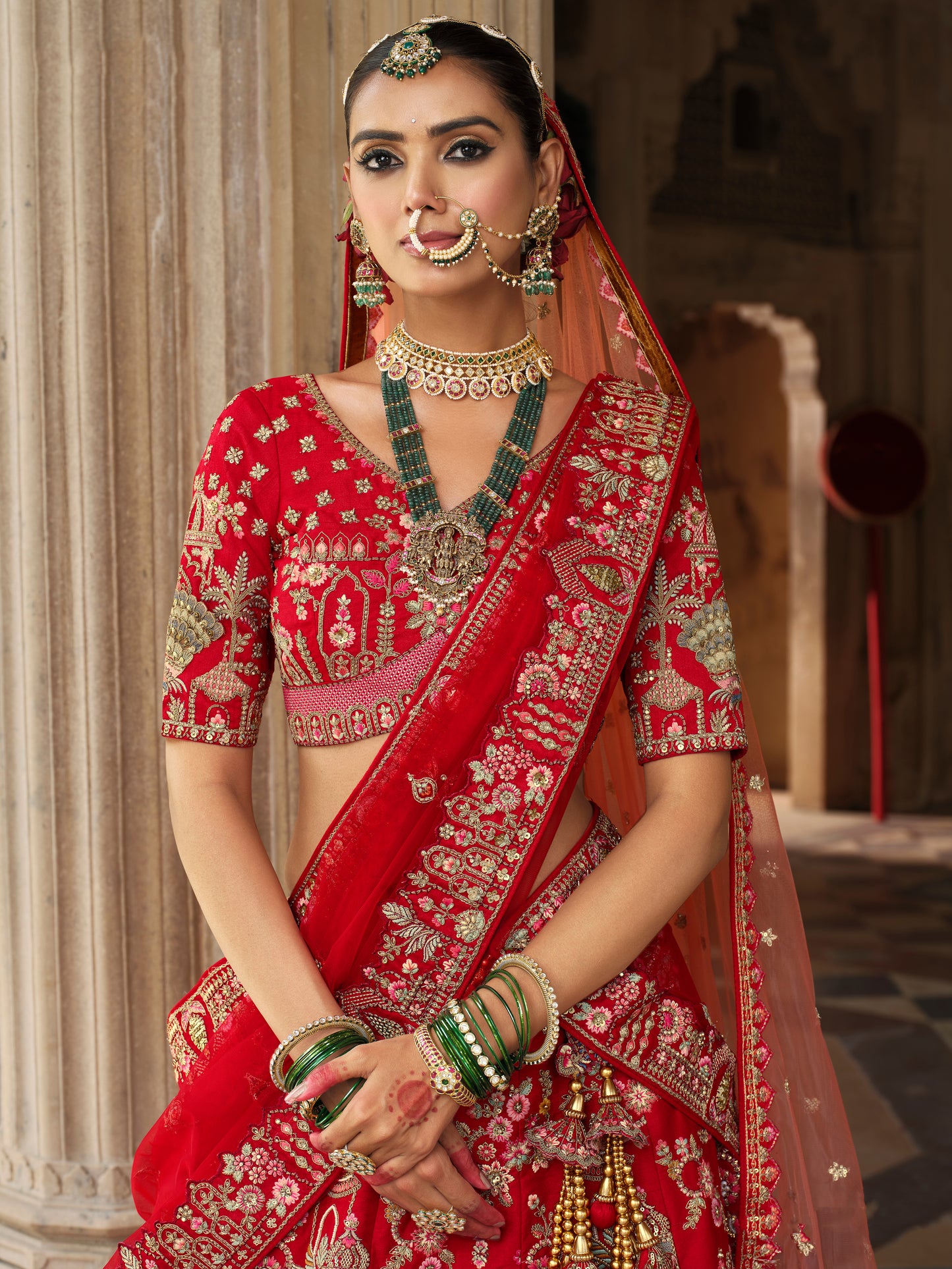 Exclusive Designer Fuchsia Pink Bridal Lehenga with Embroidered and Applique Work NAVYA COLLECTION 2025