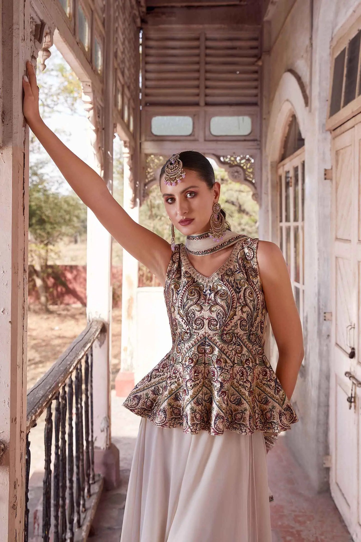Multicolor Georgette Set with Sequin and Thread Embroidery, accompanied by a Dupatta ANAYA COLLECTION