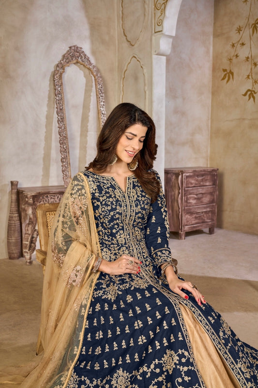 Robe Maxi Bleu foncé de fête en tulle COLLECTION NAYLA