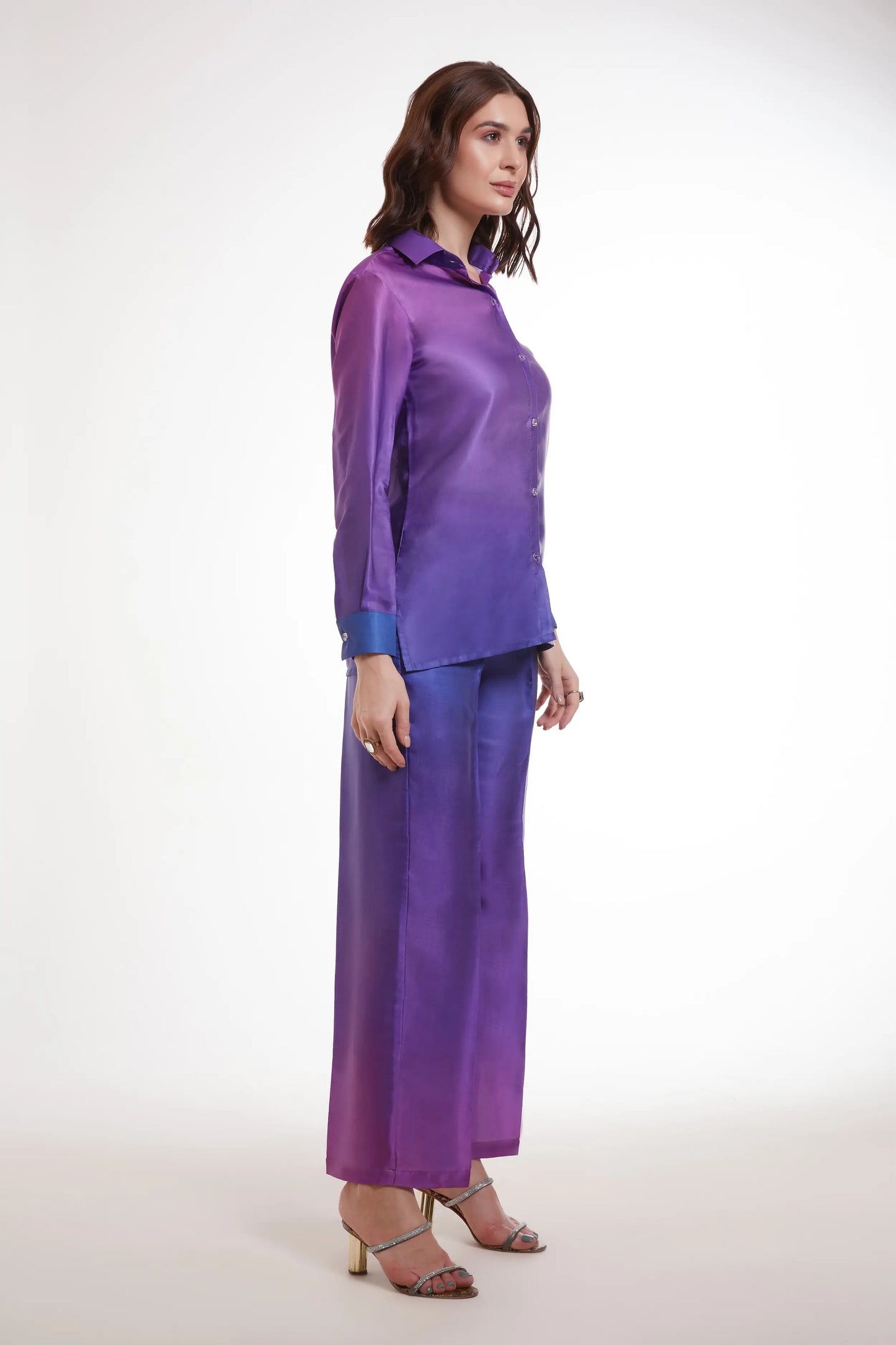 Mehrfarbig bedrucktes Satin-Set