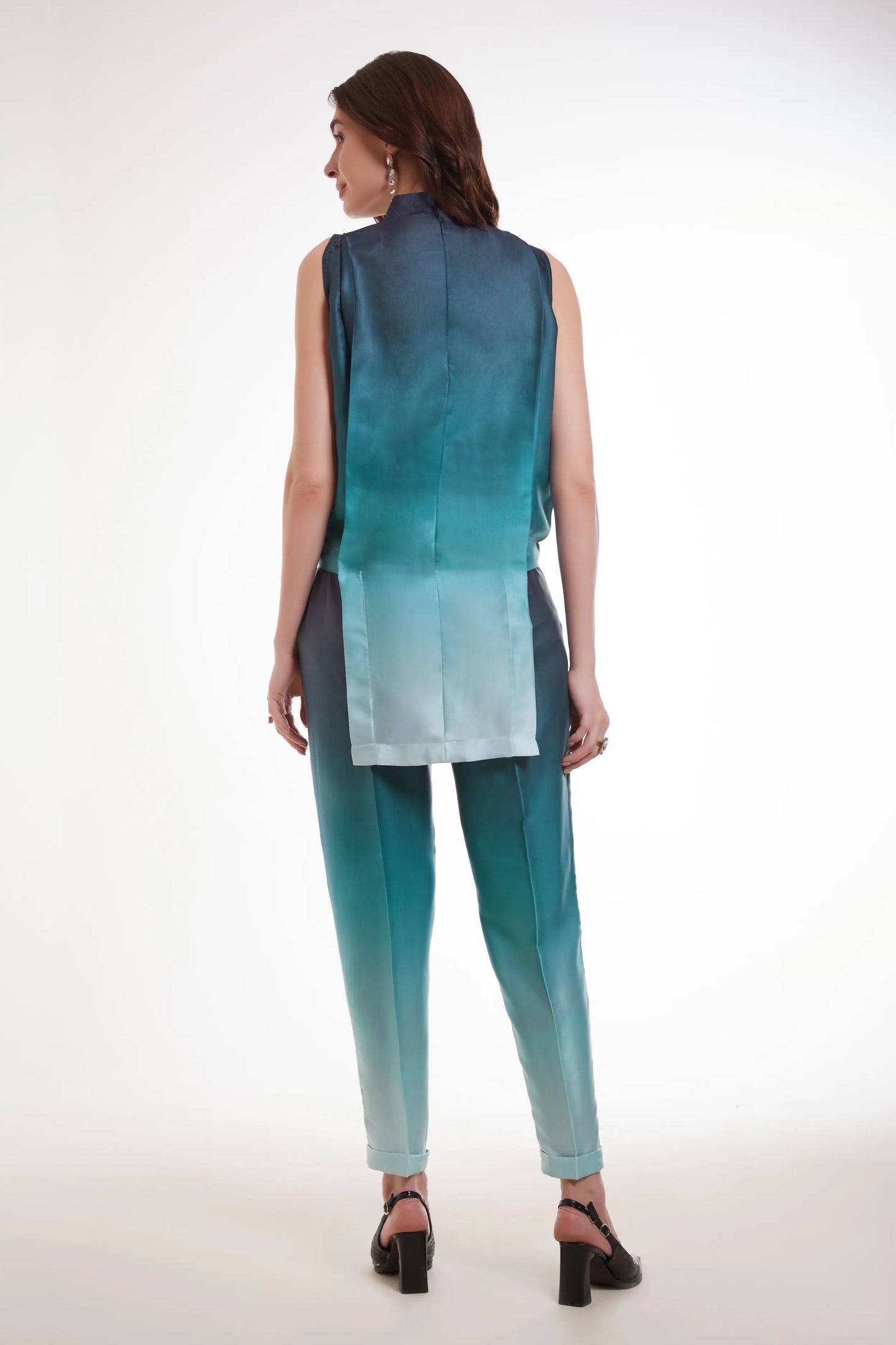 Mehrfarbig bedrucktes Satin-Set