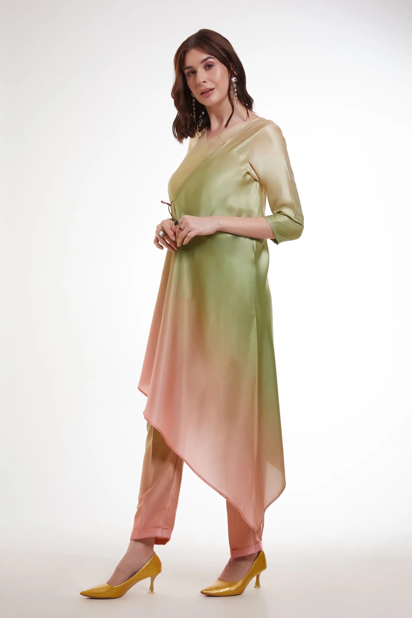 Mehrfarbig bedrucktes Satin-Set