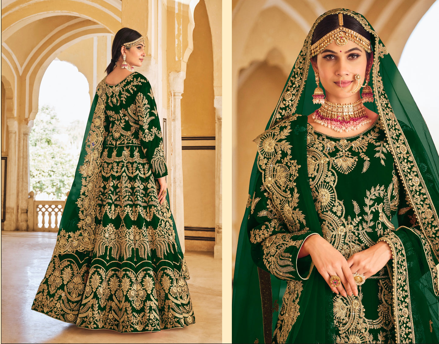 Eleganter rosa-grauer Braut-Lehenga mit Zarkan-Stickerei und Pailletten