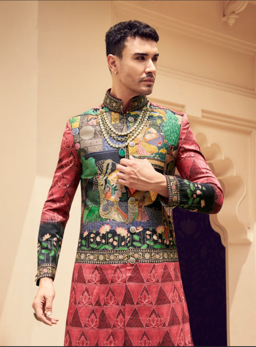 Eleganter rosa-grauer Braut-Lehenga mit Zarkan-Stickerei und Pailletten
