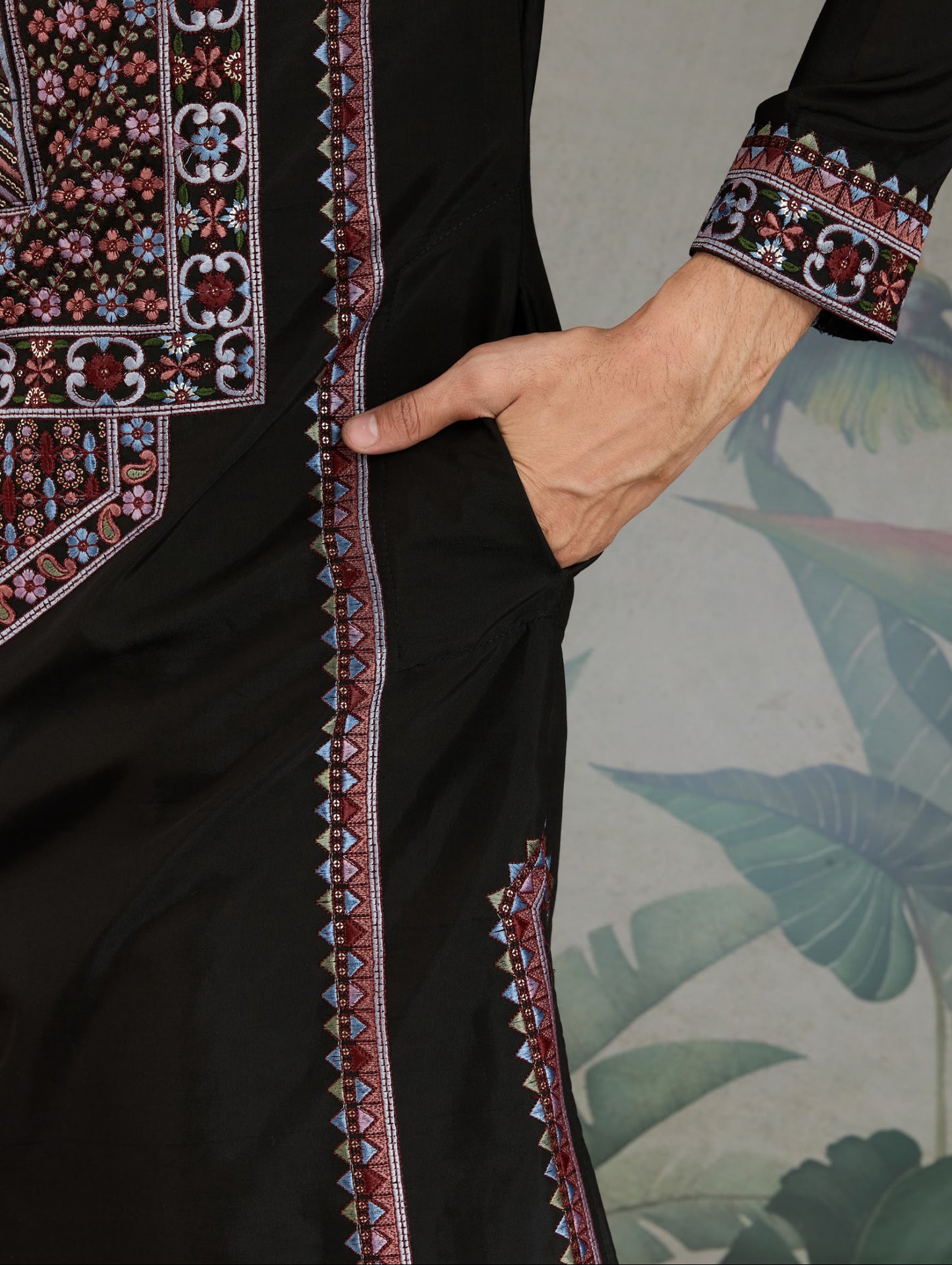 Himmelblaues Kurta mit Spiegelstickerei und Dupatta
