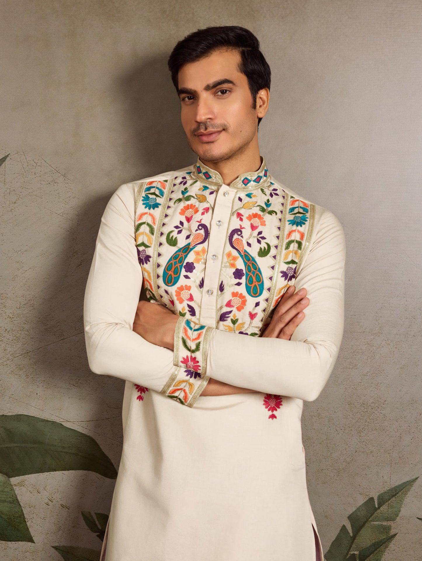 Himmelblaues Kurta mit Spiegelstickerei und Dupatta