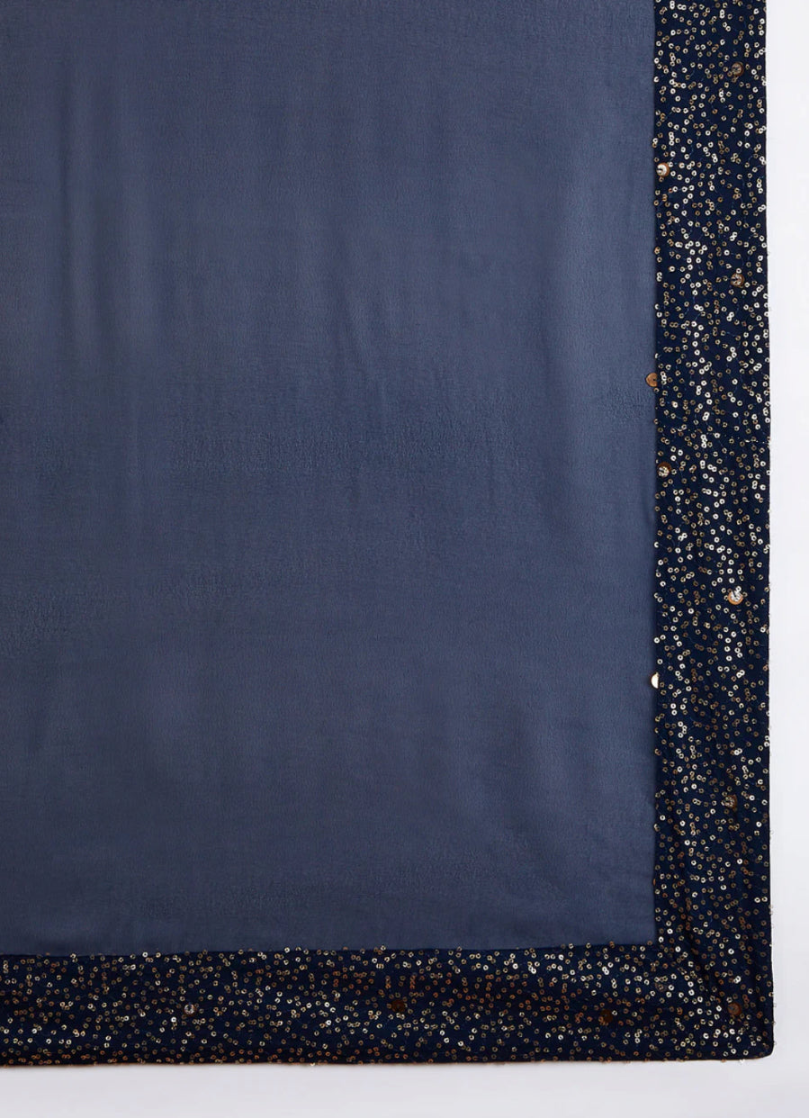 Kurta Pantalon Patiala Bleu Marine en Georgette avec Dupatta COLLECTION YUVRAJ