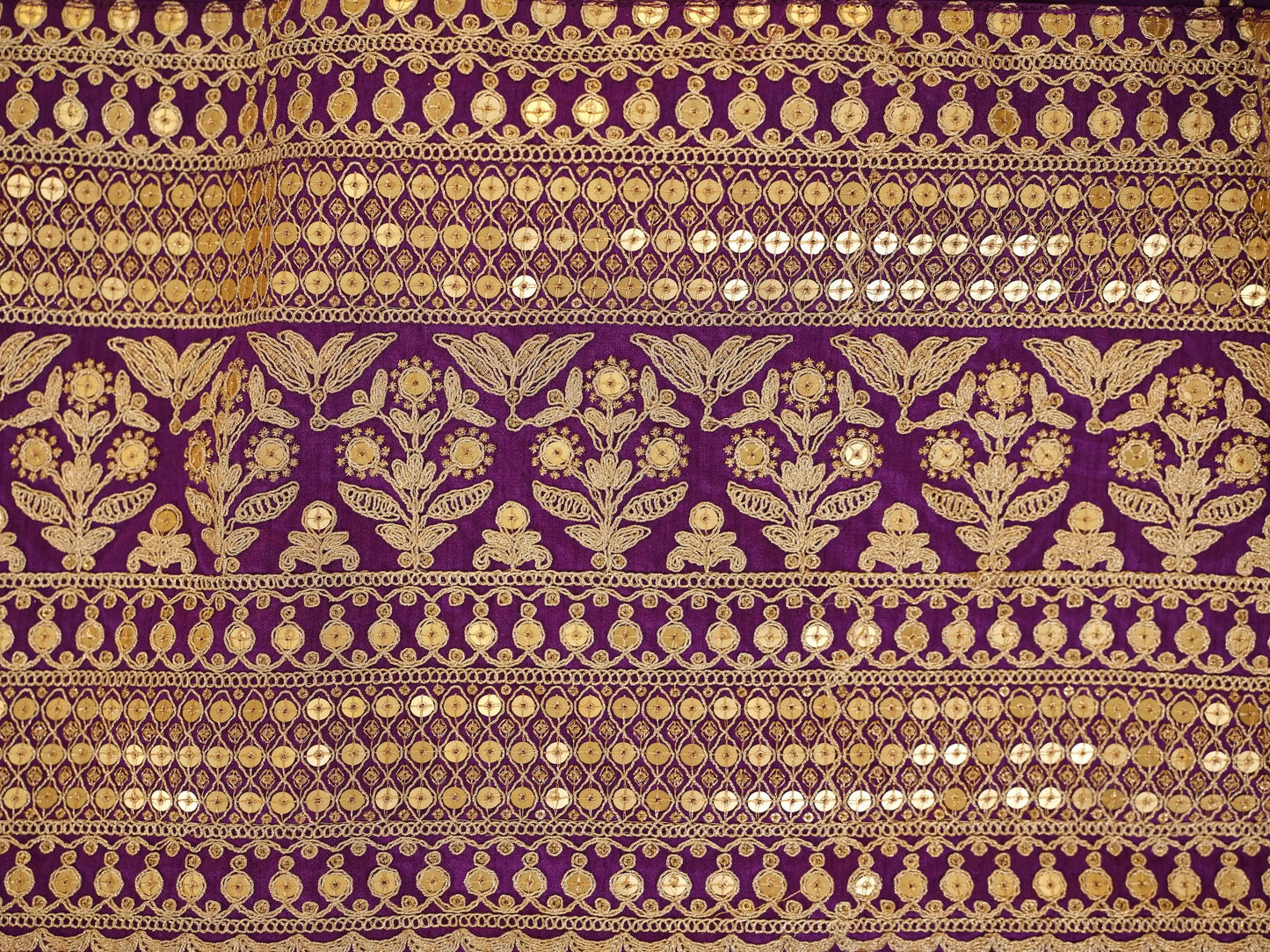 Purple georgette dress with embroidery and matching dupatta