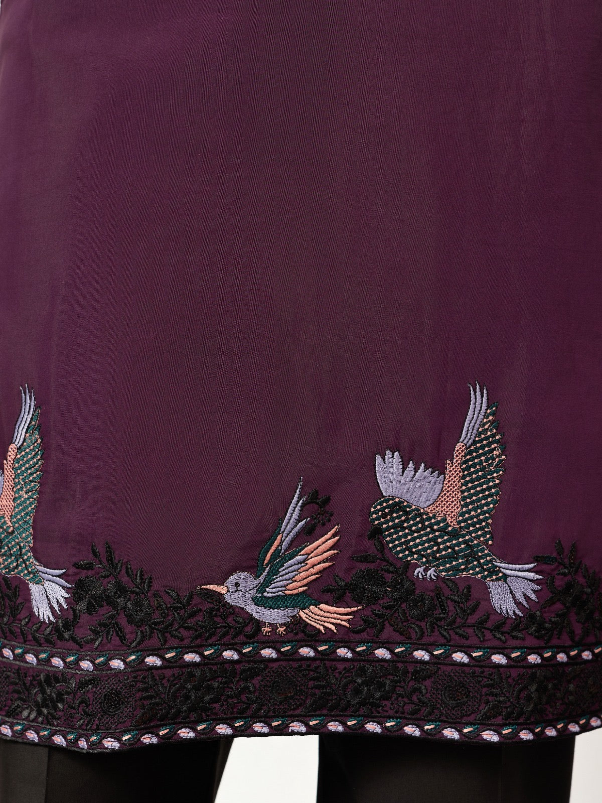 Sky blue kurta with mirror embroidery and dupatta