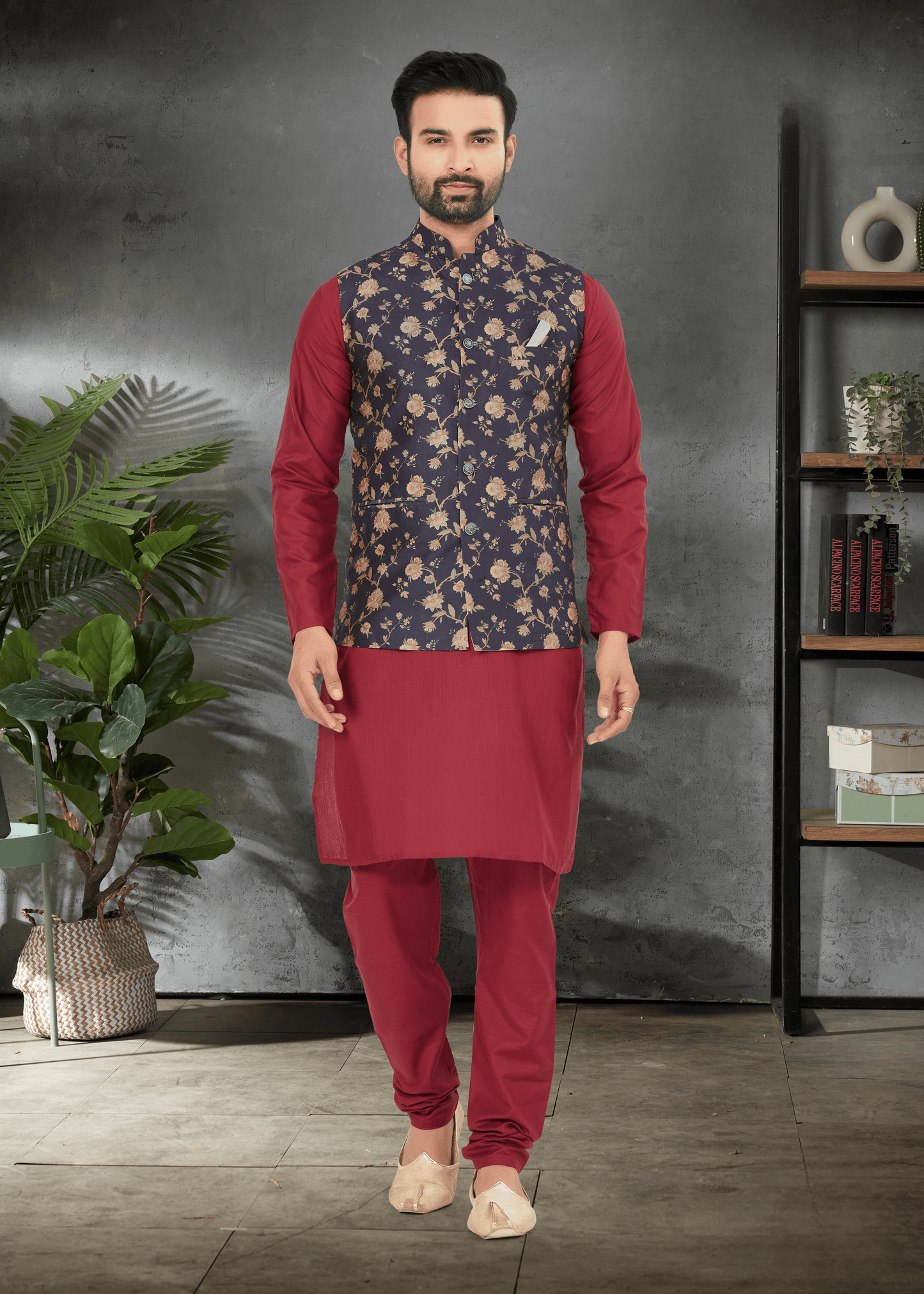 Peach chiffon crystal evening sari with sequin and thread embroidery
