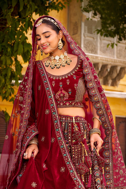 Exclusive Designer Fuchsia Pink Bridal Lehenga with Embroidered and Applique Work NAVYA COLLECTION 2025