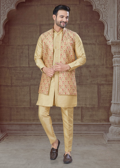 Peach chiffon crystal evening sari with sequin and thread embroidery