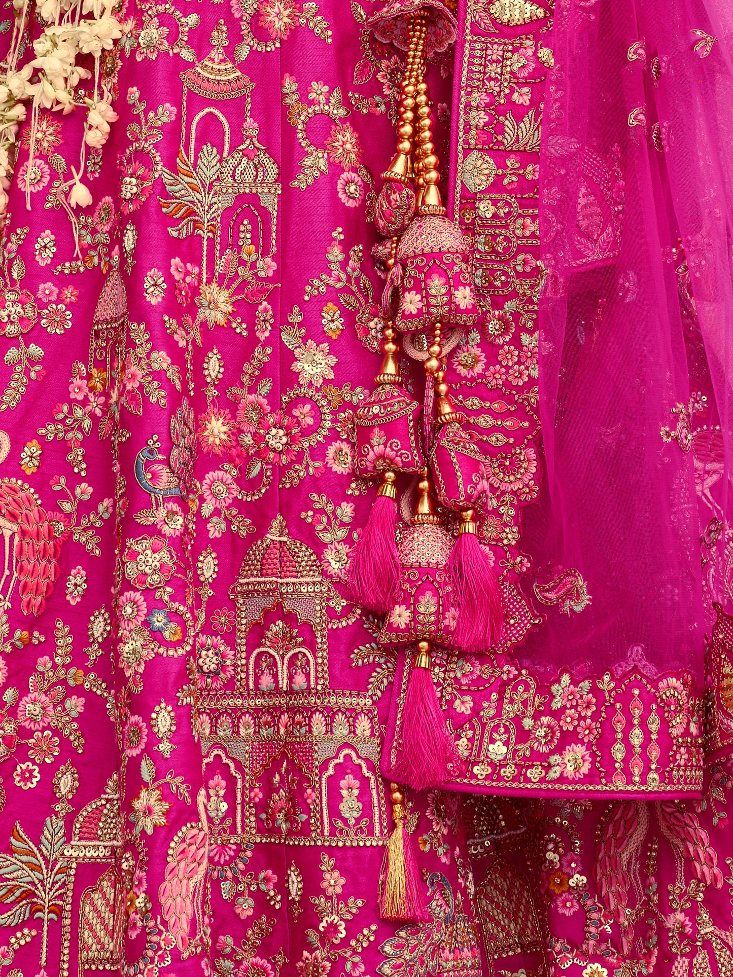 Exclusive Designer Fuchsia Pink Bridal Lehenga with Embroidered and Applique Work NAVYA COLLECTION 2025