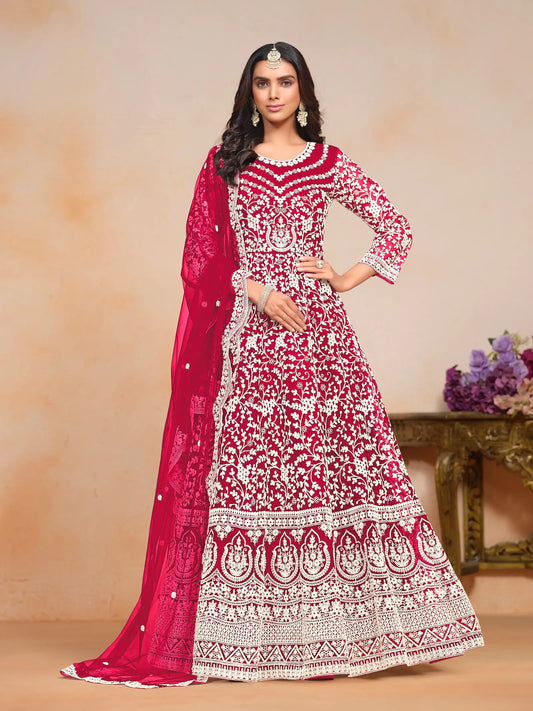 Rosa Kleid / Abendkleid für besondere Anlässe aus Seide und Stickerei