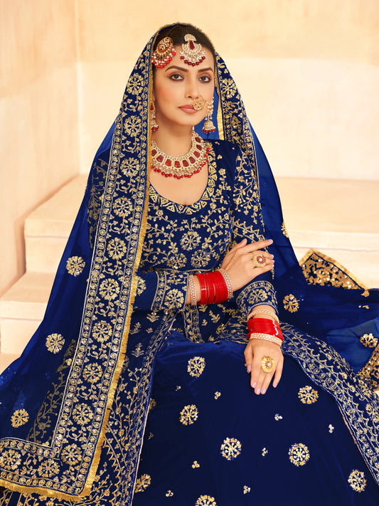 Eleganter rosa-grauer Braut-Lehenga mit Zarkan-Stickerei und Pailletten