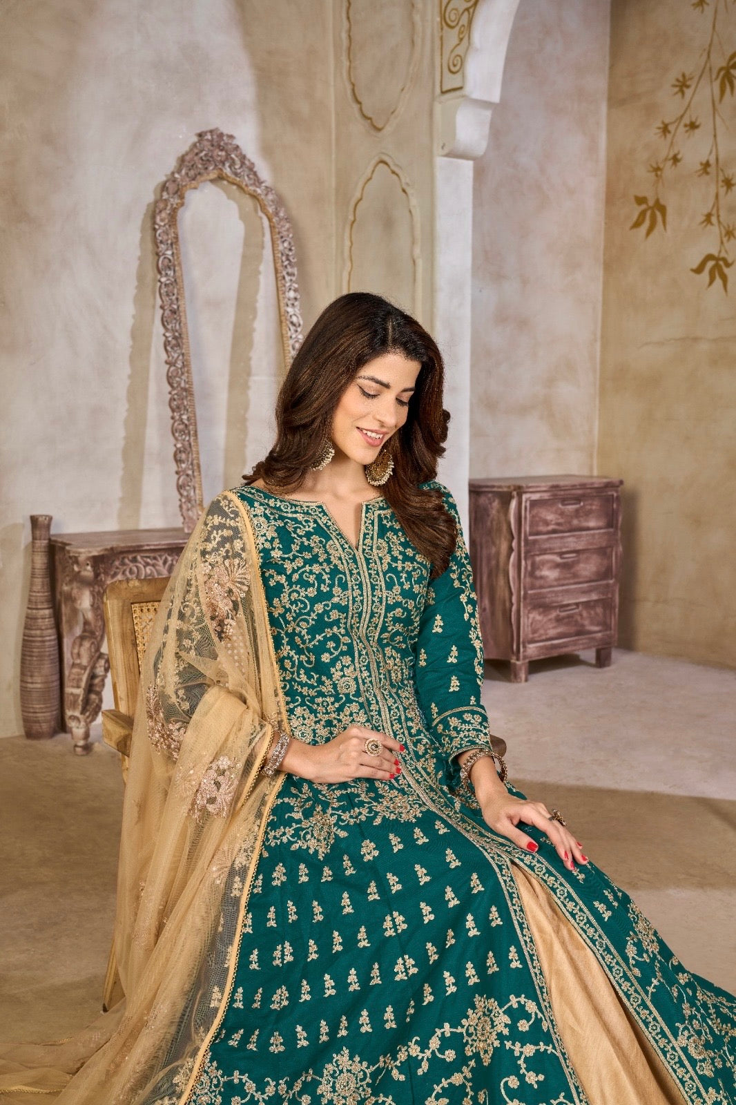 Robe Maxi Bleu Vert foncé de fête en tulle COLLECTION NAYLA