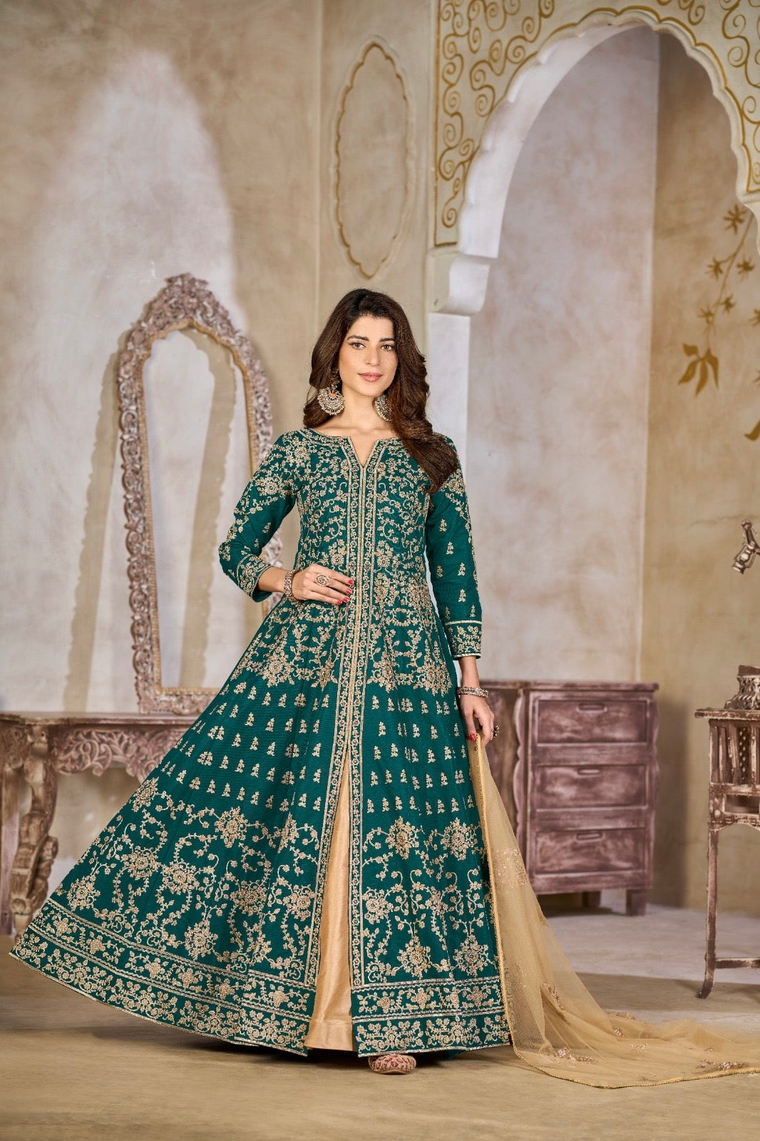 Robe Maxi Bleu Vert foncé de fête en tulle COLLECTION NAYLA