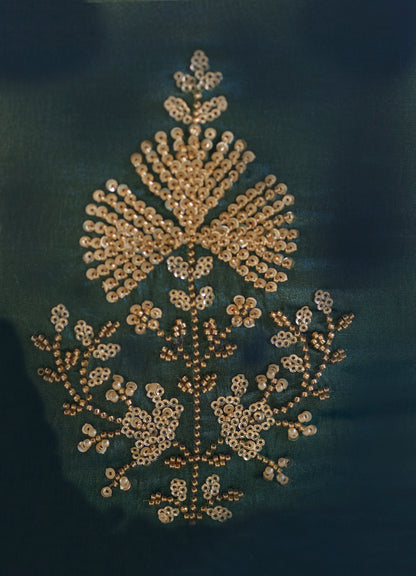 Sari bleu pastel aux broderies de sequins et pierres scintillantes COLLECTION ANVESHI