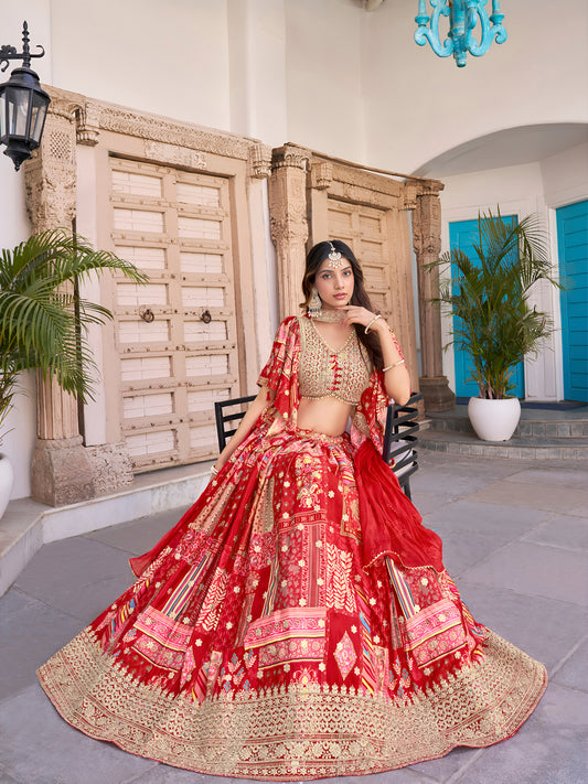 Eleganter rosa-grauer Braut-Lehenga mit Zarkan-Stickerei und Pailletten