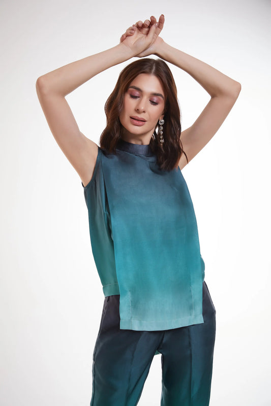 Mehrfarbig bedrucktes Satin-Set