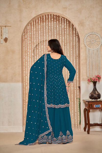Marineblaues Salwar-Anzug-Set mit Glitzer