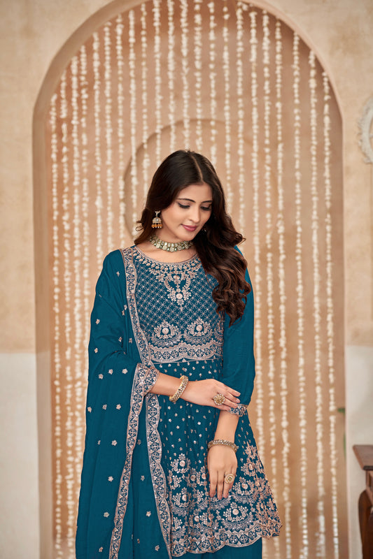 Marineblaues Salwar-Anzug-Set mit Glitzer
