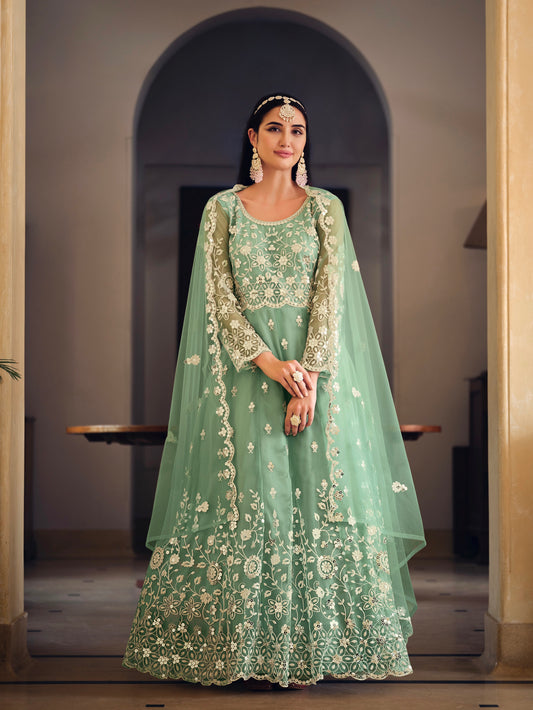 Gelbes Kleid / Abendkleid für besondere Anlässe aus Seide und Stickerei