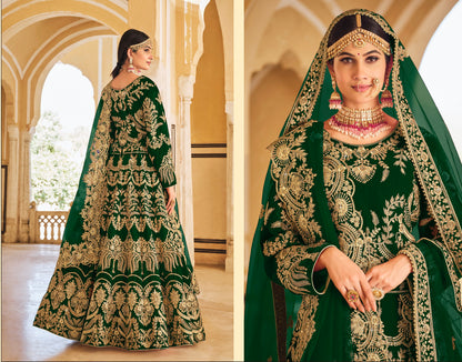 Eleganter rosa-grauer Braut-Lehenga mit Zarkan-Stickerei und Pailletten