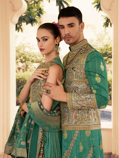 Eleganter rosa-grauer Braut-Lehenga mit Zarkan-Stickerei und Pailletten