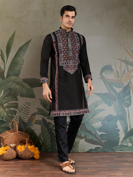 Himmelblaues Kurta mit Spiegelstickerei und Dupatta
