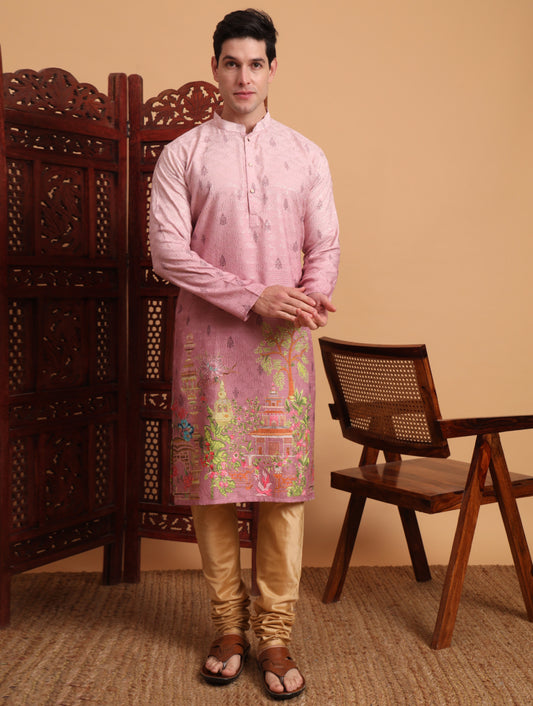 Himmelblaues Kurta mit Spiegelstickerei und Dupatta
