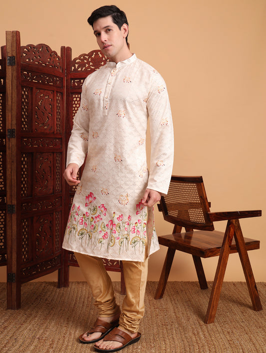 Himmelblaues Kurta mit Spiegelstickerei und Dupatta