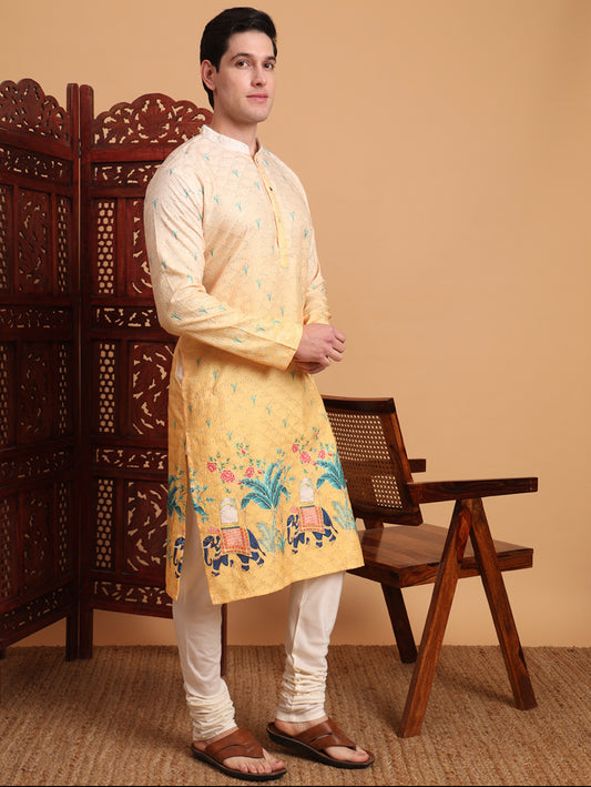 Himmelblaues Kurta mit Spiegelstickerei und Dupatta