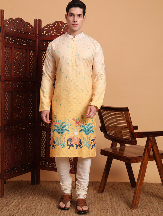 Himmelblaues Kurta mit Spiegelstickerei und Dupatta