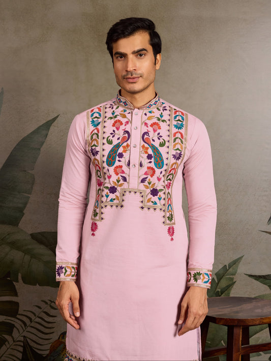 Himmelblaues Kurta mit Spiegelstickerei und Dupatta