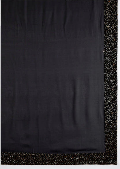 Kurta Pantalon Patiala Noir Profond en Georgette avec Dupatta COLLECTION YUVRAJ