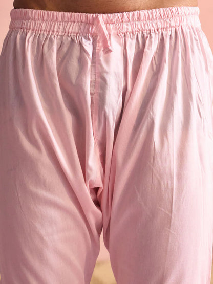 Ensemble Homme 3 pièces Sherwani bleu marine en georgette brodé avec pantalon rose clair