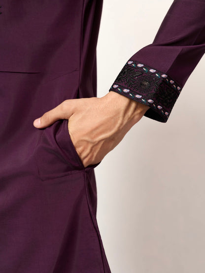 Sky blue kurta with mirror embroidery and dupatta