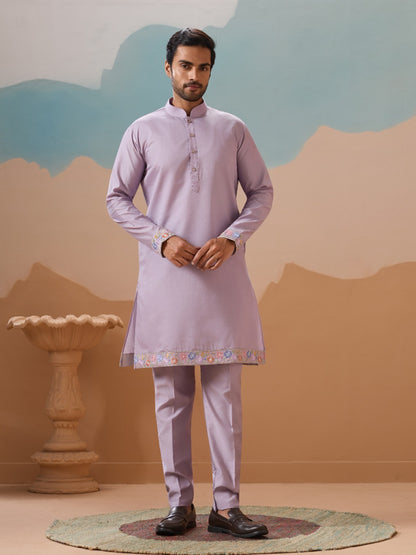 Ensemble Kurta Homme avec Veste Jacket Violet Lavande COLLECTION JEET
